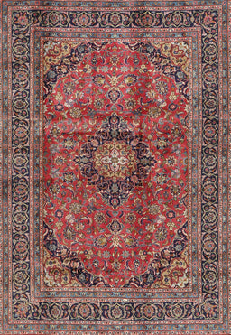 Machine Washable Traditional Saffron Red Rug, wshtr2601