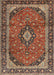 Machine Washable Traditional Saffron Red Rug, wshtr2603