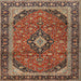 Square Traditional Saffron Red Persian Rug, tr2603