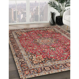 Traditional Camel Brown Persian Rug in Family Room, tr2604
