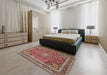 Traditional Camel Brown Persian Rug in a Bedroom, tr2604