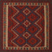 Square Traditional Dark Sienna Brown Persian Rug, tr2605