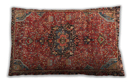 Traditional Classic Rectangular Tomato Red Lumbar Throw Pillow, 13 inch by 19 inch, lbtr2606