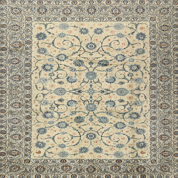 Square Traditional Khaki Gold Persian Rug, tr2608