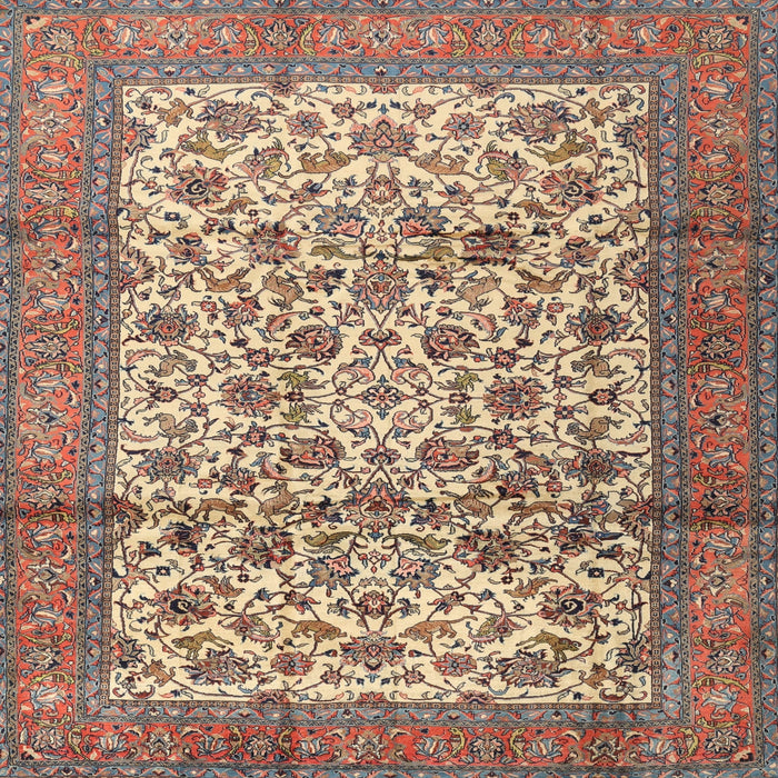 Square Traditional Chestnut Brown Persian Rug, tr2609
