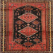 Round Machine Washable Traditional Saffron Red Rug, wshtr2610