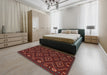 Machine Washable Traditional Tomato Red Rug in a Bedroom, wshtr2611