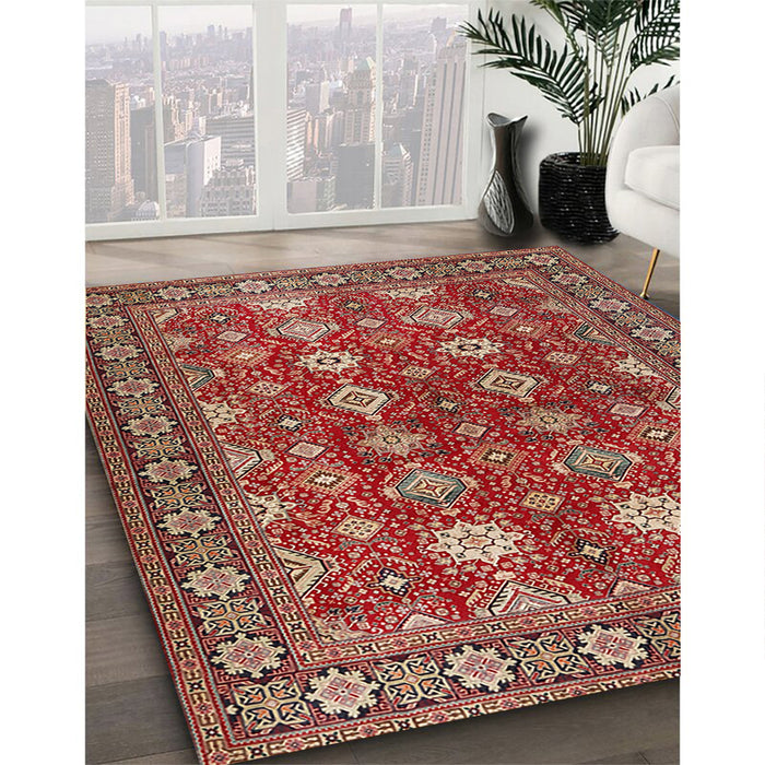 Traditional Red Persian Rug in Family Room, tr2612