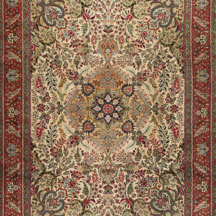 Machine Washable Traditional Saffron Red Rug, wshtr2613