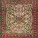 Square Traditional Saffron Red Persian Rug, tr2613