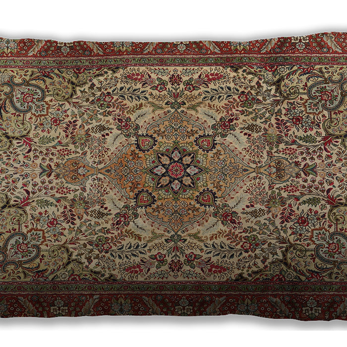 Traditional Classic Rectangular Saffron Red Lumbar Throw Pillow, 13 inch by 19 inch, lbtr2613
