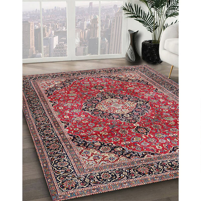 Machine Washable Traditional Camel Brown Rug in a Family Room, wshtr2614