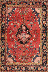 Machine Washable Traditional Rust Pink Rug, wshtr2615