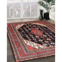 Traditional Orange Salmon Pink Medallion Rug, tr261