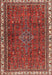 Machine Washable Traditional Orange Salmon Pink Rug, wshtr2620