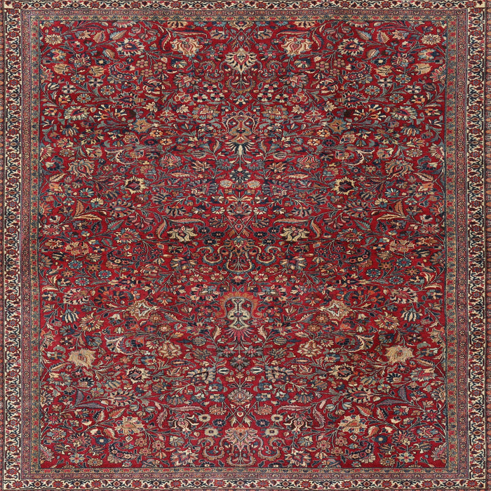 Square Traditional Dark Almond Brown Persian Rug, tr2623