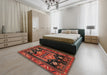 Traditional Sienna Brown Persian Rug in a Bedroom, tr2627