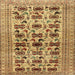 Round Machine Washable Traditional Mahogany Brown Rug, wshtr2629