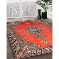 Traditional Dark Almond Brown Medallion Rug, tr262