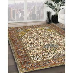 Machine Washable Traditional Sangria Brown Rug in a Family Room, wshtr2630