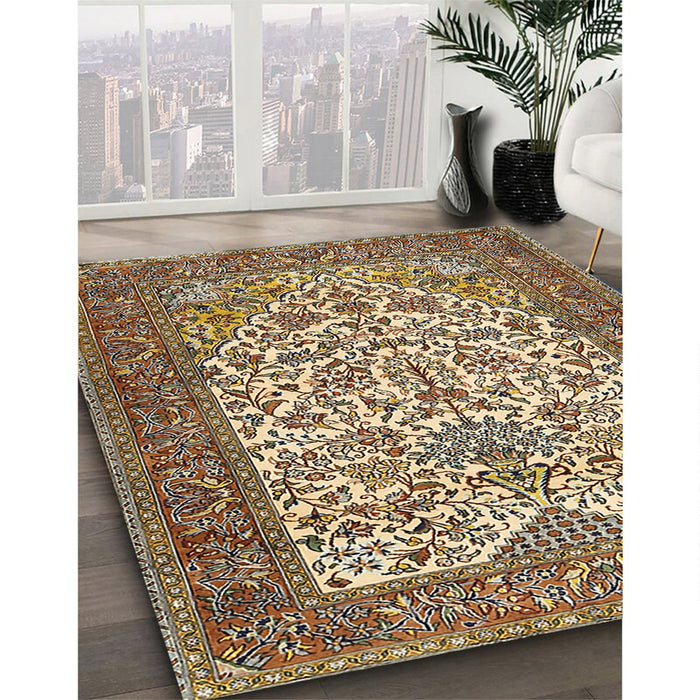 Machine Washable Traditional Sangria Brown Rug in a Family Room, wshtr2630