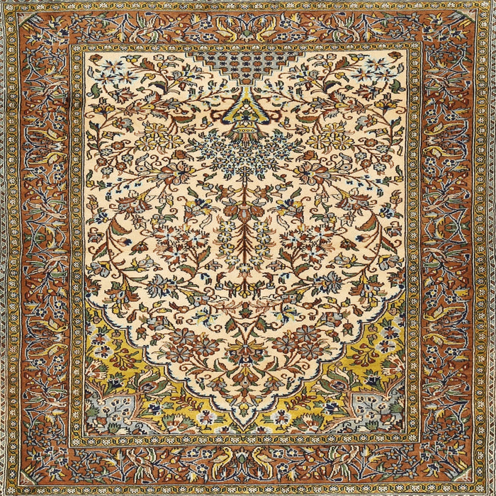 Square Traditional Sangria Brown Persian Rug, tr2630