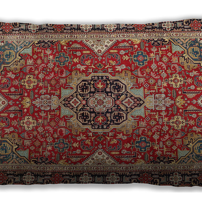 Traditional Classic Rectangular Tomato Red Lumbar Throw Pillow, 13 inch by 19 inch, lbtr2631