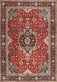 Machine Washable Traditional Tomato Red Rug, wshtr2631