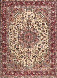 Machine Washable Traditional Brown Red Rug, wshtr2632