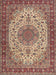 Machine Washable Traditional Brown Red Rug, wshtr2632