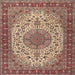 Round Machine Washable Traditional Brown Red Rug, wshtr2632