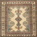 Square Traditional Dark Sienna Brown Persian Rug, tr2633