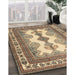 Traditional Dark Sienna Brown Persian Rug in Family Room, tr2633