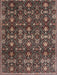 Machine Washable Traditional Night Red Rug, wshtr2635