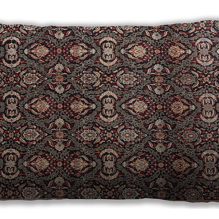 Traditional Classic Rectangular Red Lumbar Throw Pillow, 13 inch by 19 inch, lbtr2635