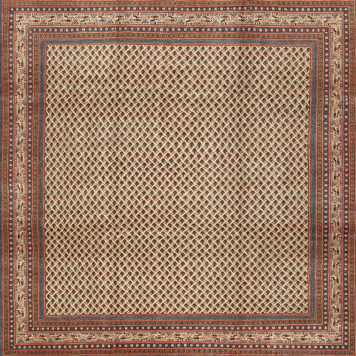 Square Traditional Dark Sienna Brown Persian Rug, tr2636
