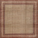 Square Traditional Dark Sienna Brown Persian Rug, tr2636