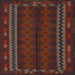 Square Traditional Saffron Red Southwestern Rug, tr2638