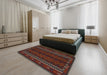 Machine Washable Traditional Saffron Red Rug in a Bedroom, wshtr2638