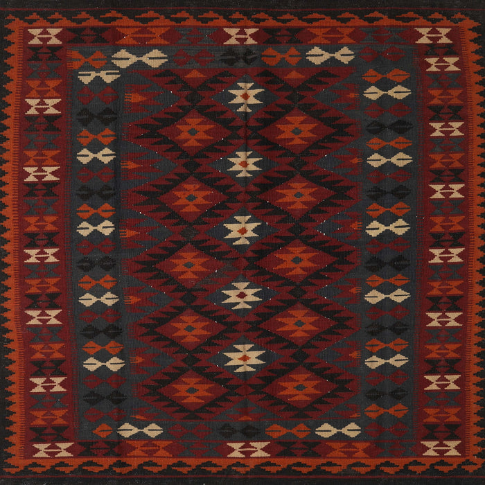 Square Traditional Chocolate Brown Southwestern Rug, tr2639