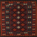 Square Traditional Chocolate Brown Southwestern Rug, tr2639