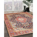 Traditional Brown Red Medallion Rug in Family Room, tr263