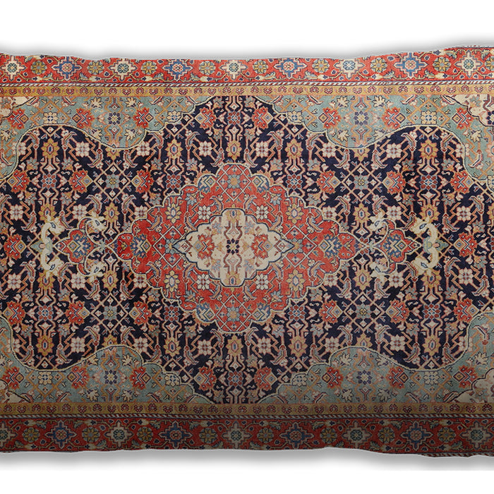 Traditional Classic Rectangular Brown Red Lumbar Throw Pillow, 13 inch by 19 inch, lbtr263