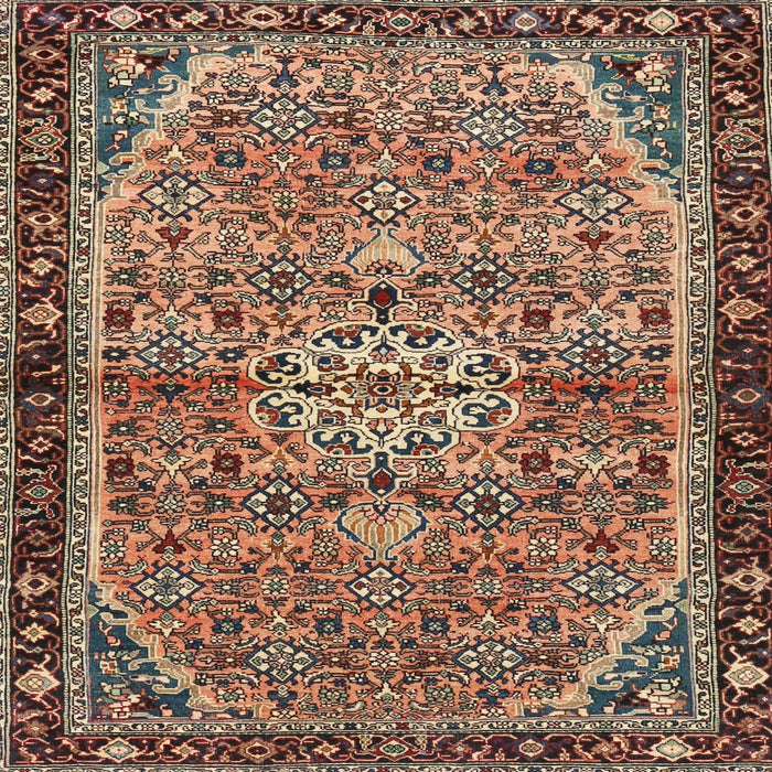 Square Traditional Red Brown Persian Rug, tr2640