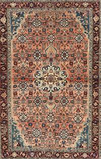 Machine Washable Traditional Red Brown Rug, wshtr2640