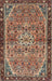 Machine Washable Traditional Red Brown Rug, wshtr2640