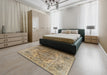 Machine Washable Traditional Brown Rug in a Bedroom, wshtr2641