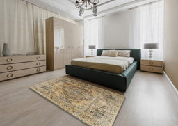 Traditional Brown Persian Rug in a Bedroom, tr2641