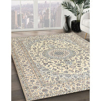 Traditional Vanilla Gold Medallion Rug, tr2642