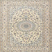 Round Machine Washable Traditional Vanilla Gold Rug, wshtr2642